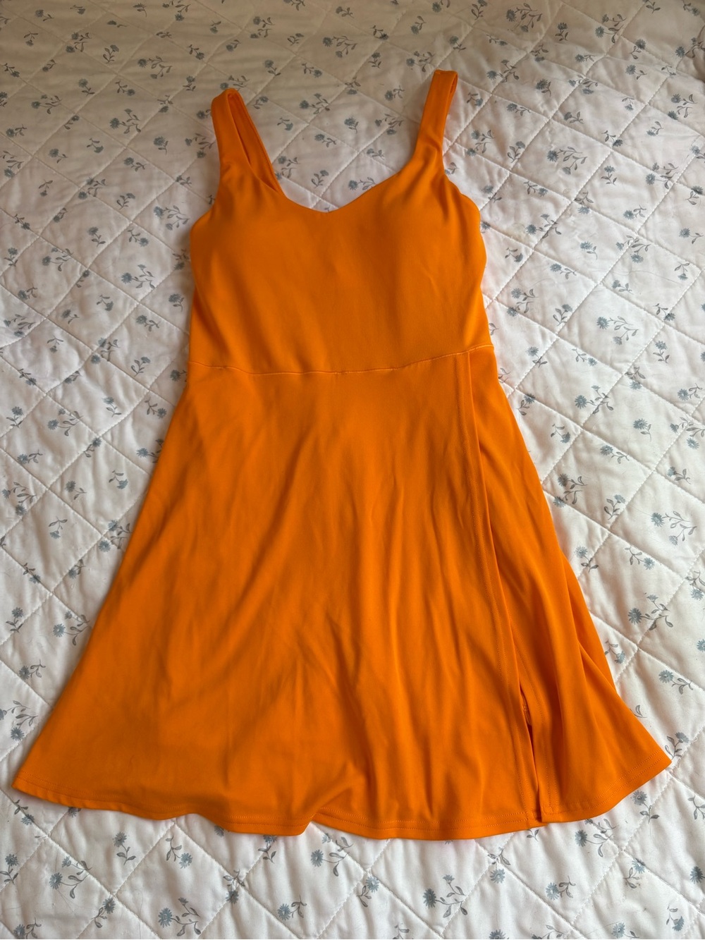 Vibrant Orange Athletic Dress with Built-in Shorts